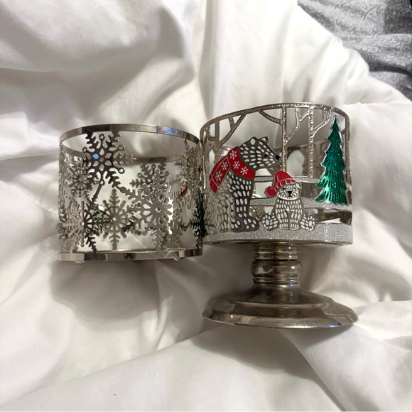 Bath & Body Works Set of Two Bear and Snowflake Design 3 Wick Candle Holder - Picture 3 of 6
